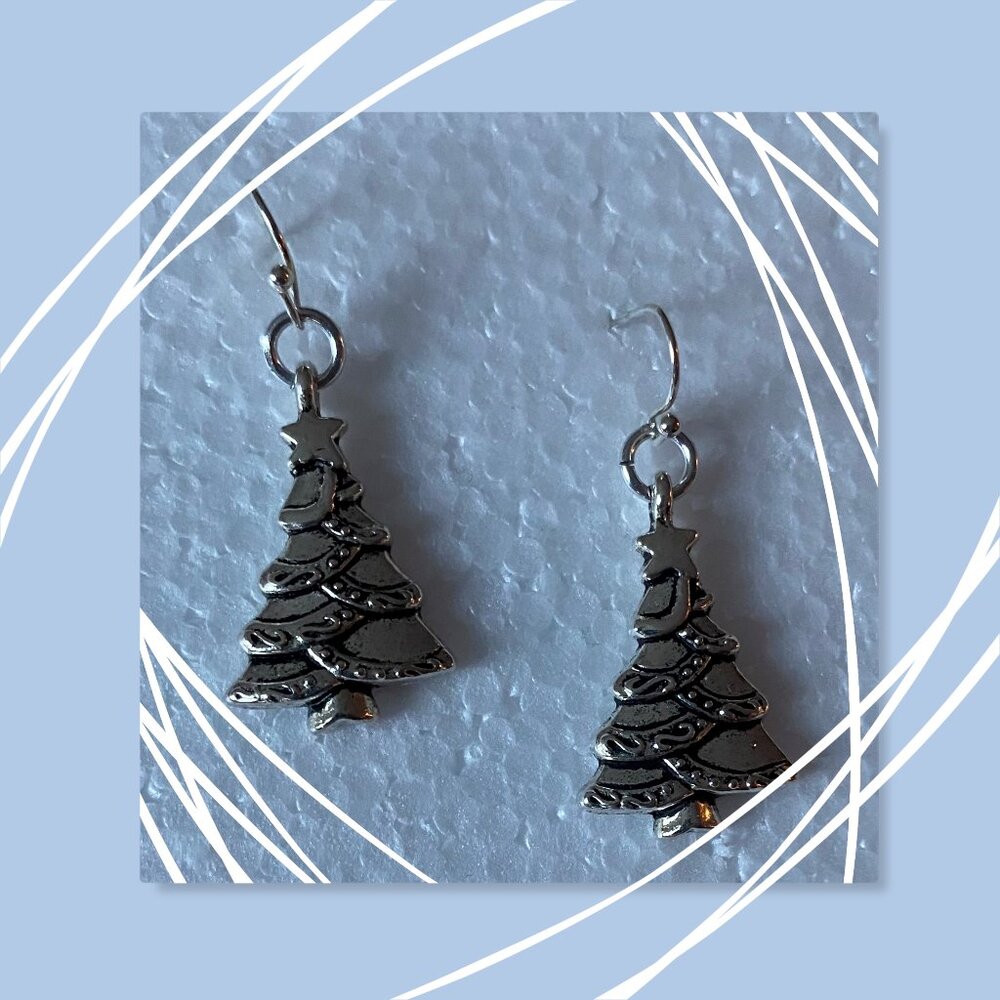 NEW* Silver Christmas Tree earrings